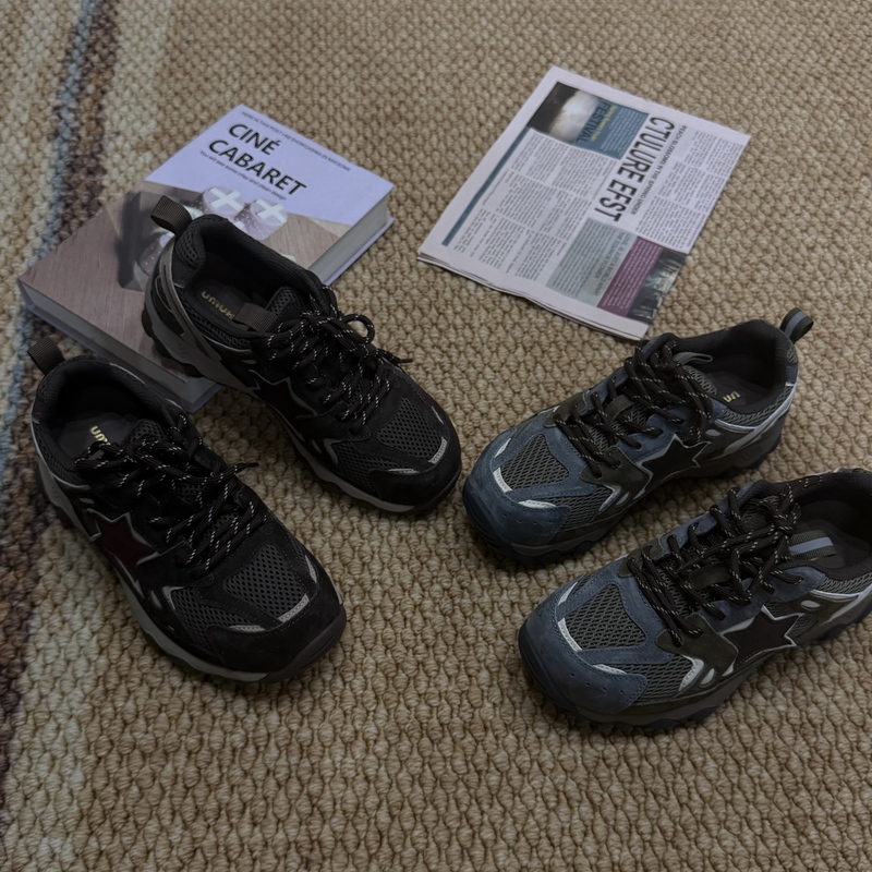 Malt~9/14 European Genuine Dad Shoes, Comfortable and Trendy Casual Sneakers with Star Print, Versatile Sports Shoes