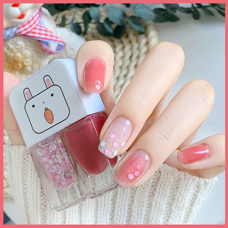 Children's nail polish can be torn, safe, environmentally friendly, non-toxic and tasteless, little girl, baby, sequins, long-lasting, advanced, free of baking