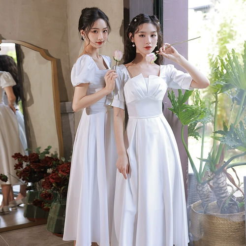 Белое летнее платье подружки невесты