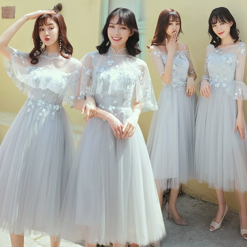 Платье подружки невесты, длинное вечернее платье, средней длины