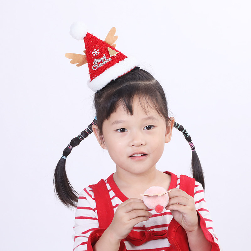 Christmas Hat Hairpin Clip Adults Children Cute Hair Clip Christmas Party Dress Heads Accessories Hair Accessories Dress Deer Corner Christmas Hat