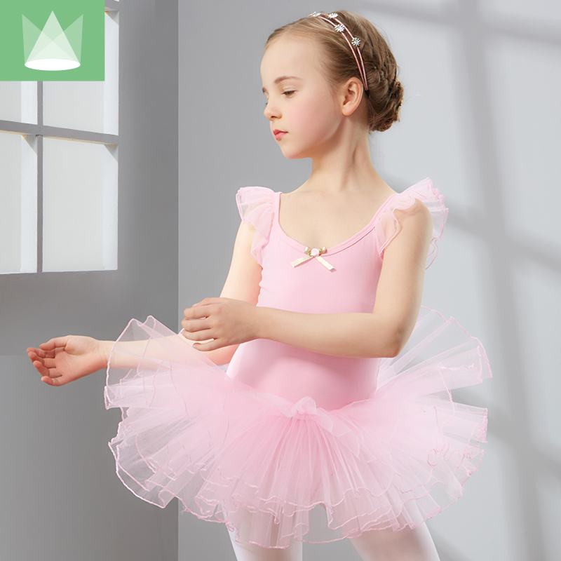Dance suit Children's women rehearsal for summer girls dance clothes baby short sleeve Appraisal Exam Ballet Dresses Outfits
