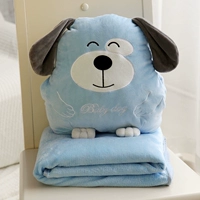 Chó ấm tay siesta gối xe gối chăn kép sử dụng thắt lưng gối đệm điều hòa không khí chăn ba trong một tay tựa lưng cao su non