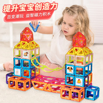  Magnetic sheet Childrens educational toys Pure magnetic building blocks refill color window track boys and girls Sichuang puzzle puzzle