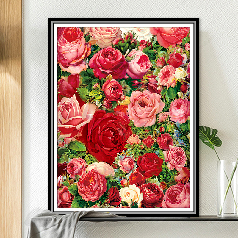 Rose cross stitch 2022 new thread embroidery large living room modern bedroom flower three-dimensional hand embroidery self embroidery