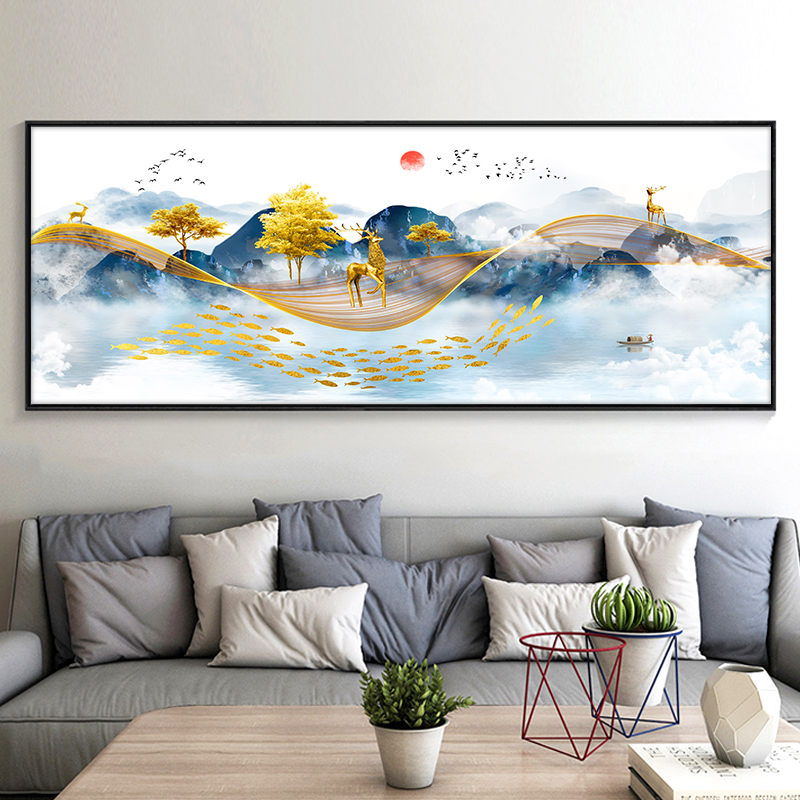 Simple elk cross stitch 2021 new large living room atmospheric thread embroidery new Chinese fortune deer hand-embroidered