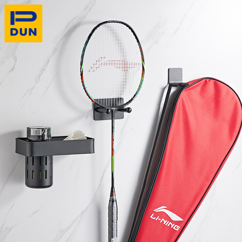 Free Punch Feather Racket Hook Containing Layer Shelf Home Wall-mounted Tennis Racket Hook Bracket Containing Theorist home