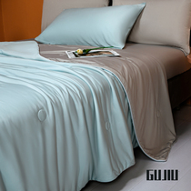 GUJIU cool antibacterial air conditioning quilt ice silk summer cool quilt Machine washable quilt core double quilt summer thin silky