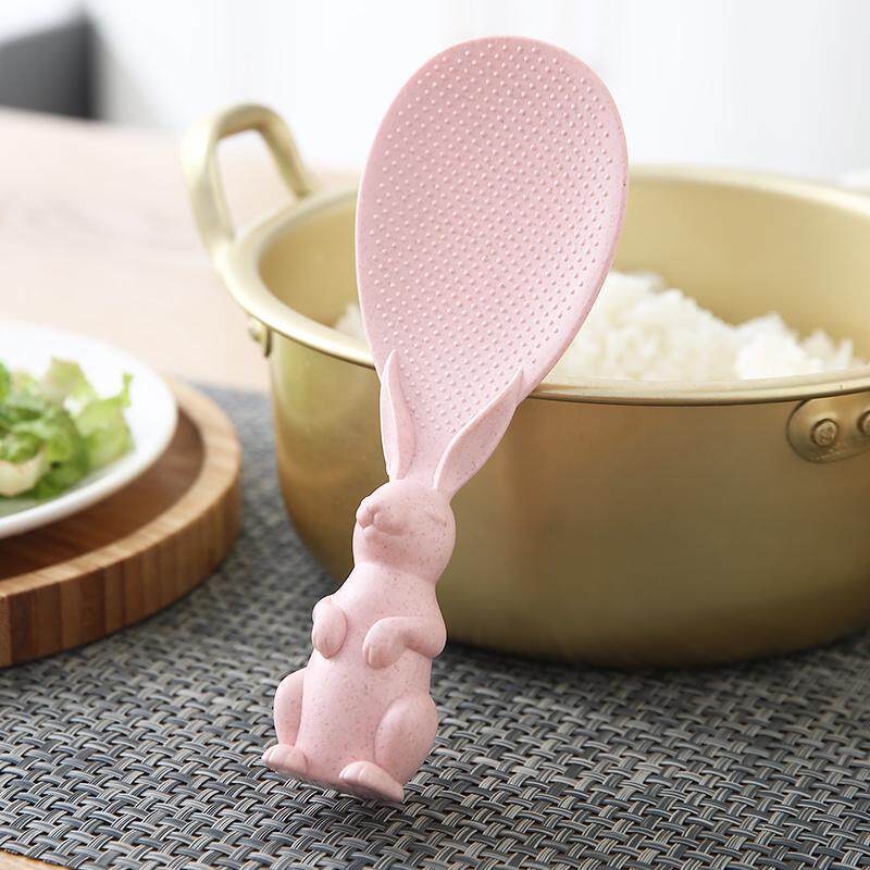 Vertical Rice Spoon Kitchen Wheat Straw Cutlery Cutlery Cuddly Bunny Meal Spoon Creative Day Style Standing Rice Shovel