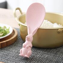 Vertical Rice Spoon Kitchen Wheat Straw Cutlery Cutlery Cuddly Bunny Rice Spoon Creative Day Style Standing Rice Shovel