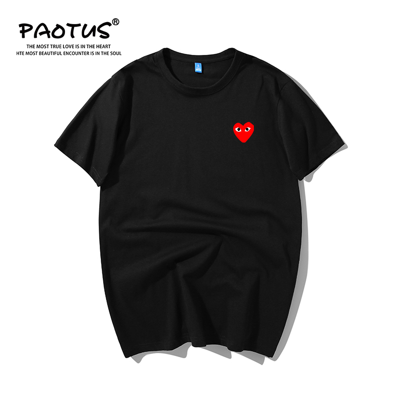 Celebrity-Inspired Heart Print Pure Cotton Short-Sleeve T-Shirt, Loose Fit for Men and Women, Couple, Best Friends, Sisters Celebrity-Inspired Heart Print Pure Cotton Short-Sleeve T-Shirt, Loose Fit for Men and Women, Couple, Best Friends, Sisters