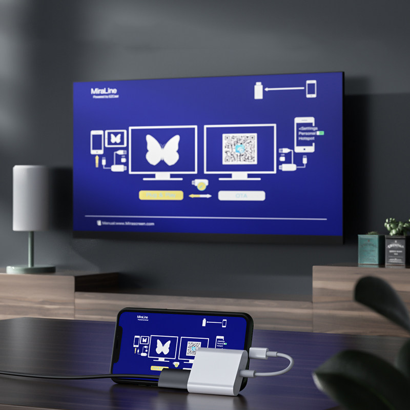 iPhone mobile phone screen TV suitable for Apple lightning to hdmi converter connection network route network interface USB adapter tablet ipad projector with screen line