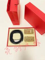 Samsung one star double buckle automatic leather belt exquisite gift box mens business leisure belt matching tote bag