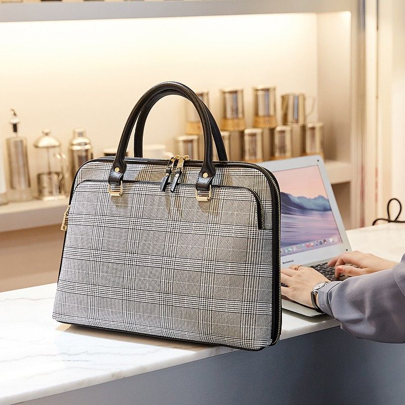 Computer Package Applicable to Lenovo Apple 14-inch Notebook 13 Single-shoulder Xiaomi Elegant Briefcase Shockproof White Collar