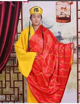 Halloween Monk Costume, Martial Arts Monk Performance Costume, Monk Clothes, Monk Robe, Shaolin Temple Costume, Cassock, Theatrical Costume, Ancient Costume