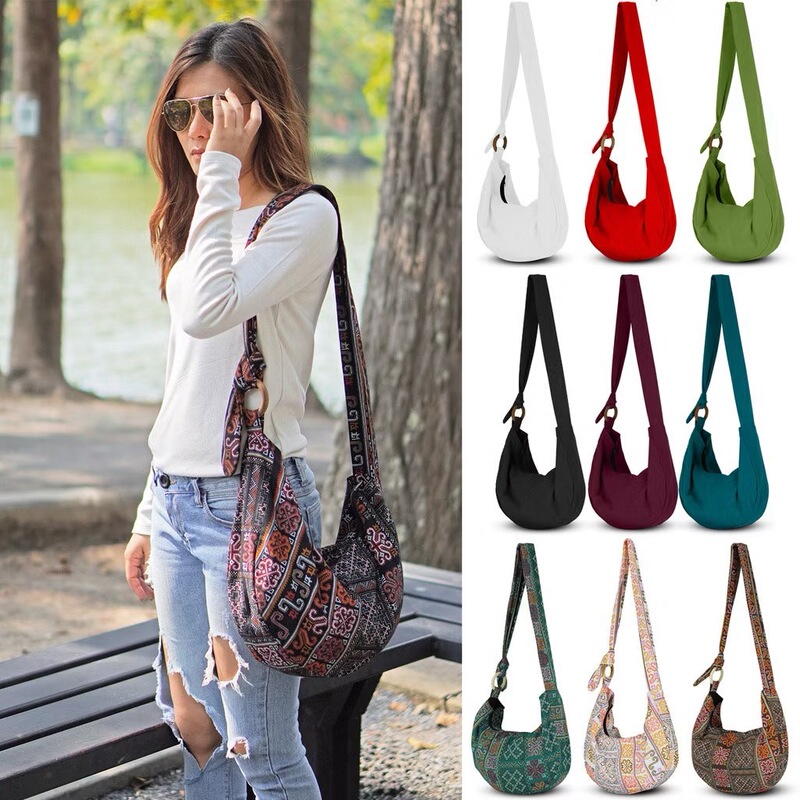 Ganni Series Thai Fashion Versatile Casual Shoulder Crossbody Bag Embroidered Bag