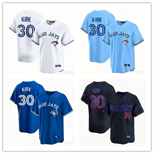 Toronto Blue Jays Toronto Blue Jays No. 30 Kirk Men's Jersey Embroidered Baseball Uniform Toronto Blue Jays Toronto Blue Jays No. 30 Kirk Men's Jersey Embroidered Baseball Uniform