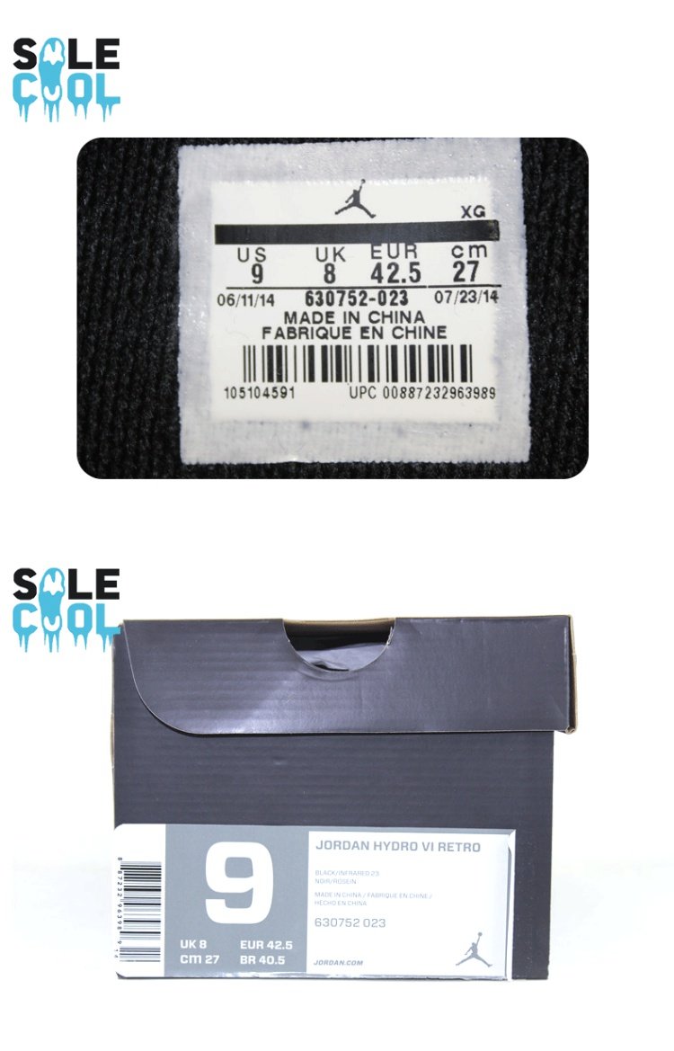 Nike AIR JORDAN HYDRO VI AJ6 Joe 6 dép thể thao và giải trí 630752-112 dép gucci nam