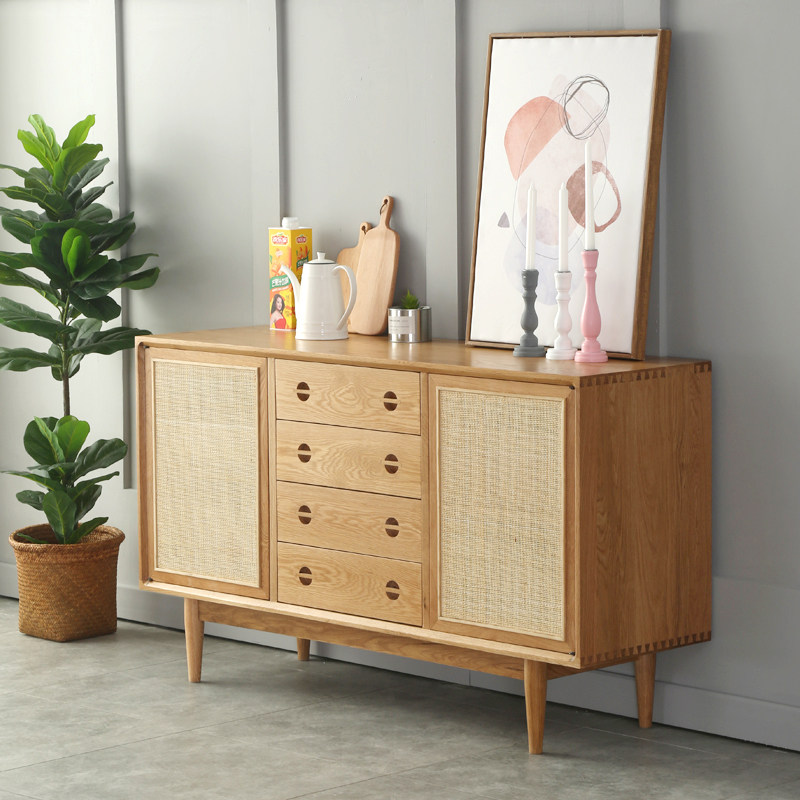 Dining Cabinet Nordic Cherry Wood Containing Cabinet Full Solid Wood Wine Cabinet Black Walnuts Wood Bowl Overall Cupboard Customizable Factory Furniture