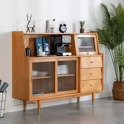 Nordic solid wood sideboard modern and simple tea cabinet small house side cabinet Japanese household storage cabinet dining room bowl cabinet