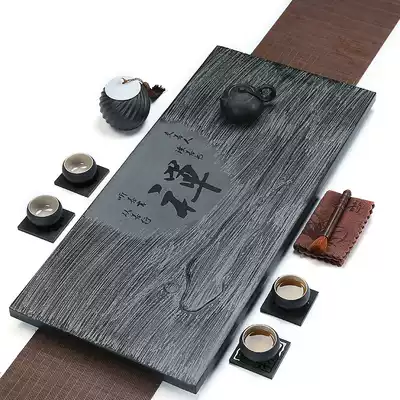 Haopin black goldstone tea tray custom factory direct sales stone large black goldstone tea set household whole relief simple