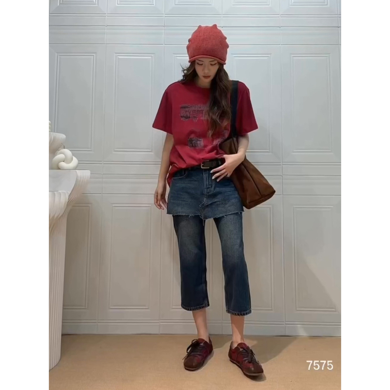Han Nai Korean Women's Clothing Dongdaemun Genuine 2026 Autumn New Style Patchwork Slimming Denim Pants 3328 Han Nai Korean Women's Clothing Dongdaemun Genuine 2026 Autumn New Style Patchwork Slimming Denim Pants 3328