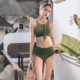 Extravagant 2019 bikini mới màu xanh quân đội không có thép hỗ trợ tập hợp cúp ngực gợi cảm cá tính áo tắm nữ - Bikinis