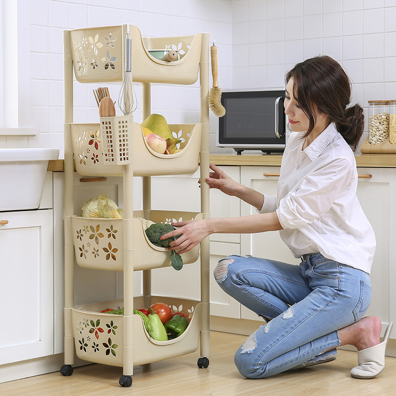 Kitchen Shelving Ground Multilayer Fruit Vegetable Shelving Supplies Vegetable Basket storage Vegetable Baskets Containing devinators Home Grand total