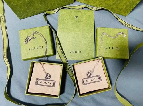 Gucci, мужское ожерелье, ретро цепочка, подвеска для влюбленных, серебро 925 пробы