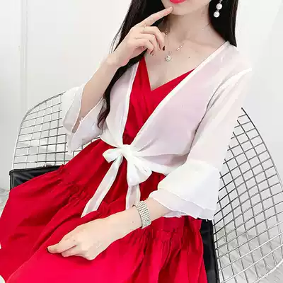 2020 summer new chiffon small jacket female outer match wild super fairy small shirt thin sunscreen clothing cardigan short shawl