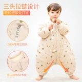 南极人 Детский спальный мешок осенью и зимним анти -ноком от детской зимы сгущенным новорожденным новорожденным цветовой хлопковой сплит