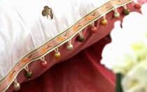 Princess Sies high-end curtains embroidered wood beads lace Lace Side Curtains Window Veil side Pillow Splicing Lace small fresh edge