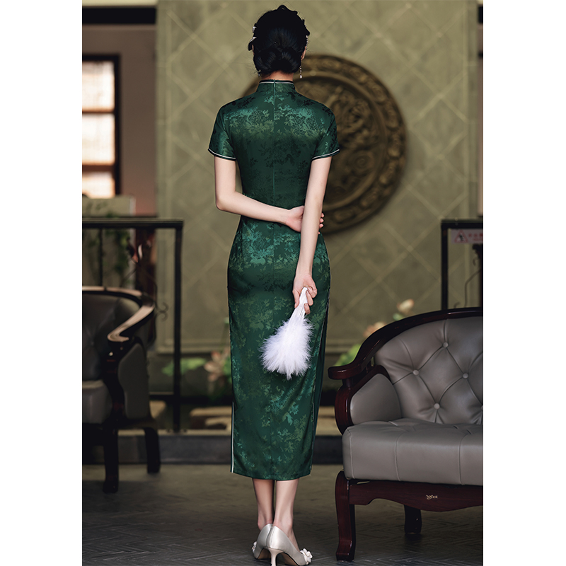 Retro spring summer long fitted cheongsam, elegant dress, 2021 years Retro spring summer long fitted cheongsam, elegant dress, 2021 years