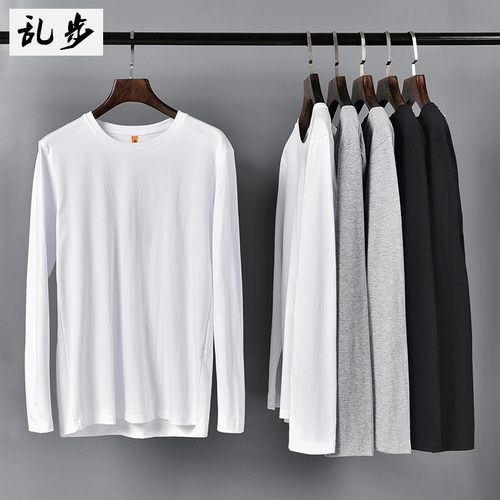 Хлопковый весенний лонгслив, мужская белая приятная телу футболка, оверсайз