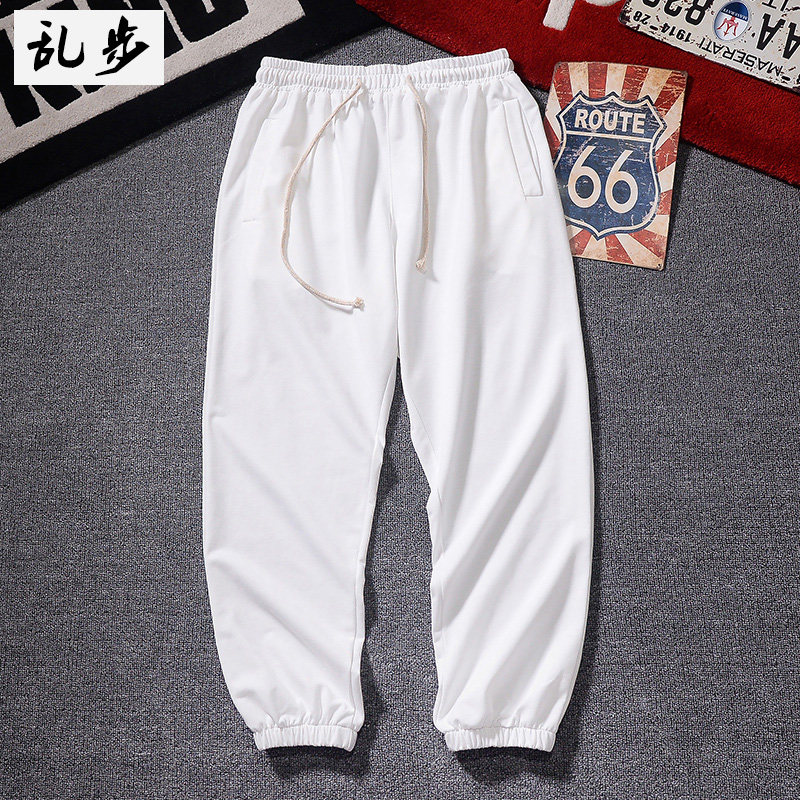 Fall White Sports Pants Pure Color for men and women Fitness bunches Pants Casual Pants Students School Pants Trousers Long Pants Tide