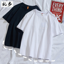 Short Sleeve T-Shirt Mens Tide Truffle Pure Cotton Gait Wave Cards Summer Lovers Dress White Ins Trendy Loose Clothing Compassionate