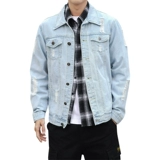 Мужская джинсовая осенняя трендовая универсальная куртка для отдыха, облегающий крой