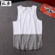 Quần cotton nam treo băng rộng dài đoạn liền màu vest châu Âu và Mỹ dạo phố xuân hè cao cấp lấy áo không tay dưới đáy triều - Áo vest cotton áo phao lông vũ