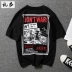 Thương hiệu áo thun nam tay ngắn thời thượng xu hướng thời trang Châu Âu và phong cách hip-hop đường phố bf gió Hàn Quốc phiên bản Hàn Quốc của áo thun thủy sinh áo thun nam cotton Áo phông ngắn