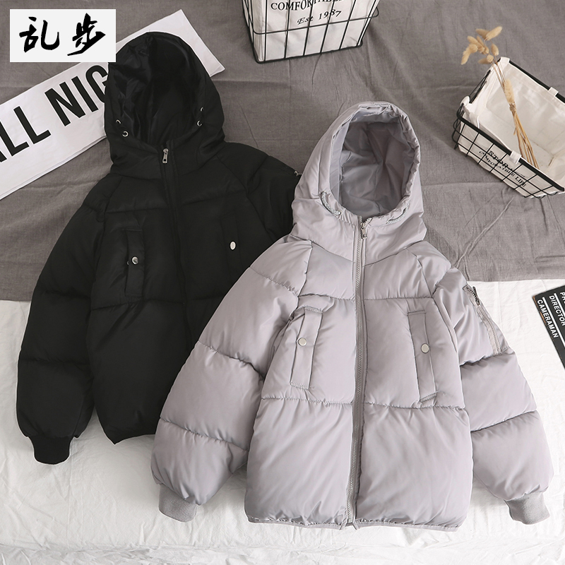 Men's coat Korean down cotton coat Korean version Hooded slim fashion cotton clothes Solid color quilted jacket Bread suit Trendy men's clothing