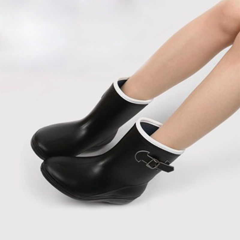 Rain And Shepherd Light Rain Shoes Female Midbarrel Day Series Cute Rain Boots Water Boots Shoes Waterproof Soft Bottom Rubber Shoes Non-slip Water Shoes