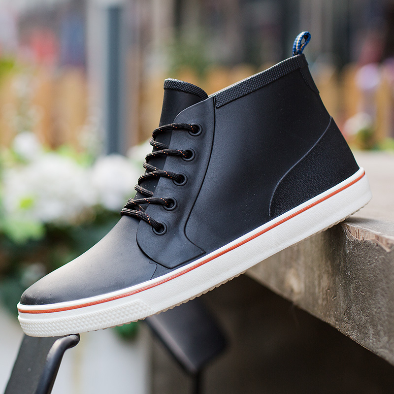 Casual fashion rain shoes men low-top waterproof wear-resistant rain boots short tube rubber shoes galoshes non-slip fishing water shoes men