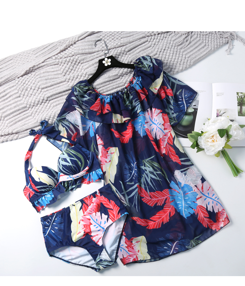 Cặp đôi đồ bơi nữ váy xẻ ngực nhỏ tụ tập bikini ba mảnh nghỉ dưỡng bên bờ biển Hàn Quốc - Vài đồ bơi 	đồ đôi đi biển màu trắng	