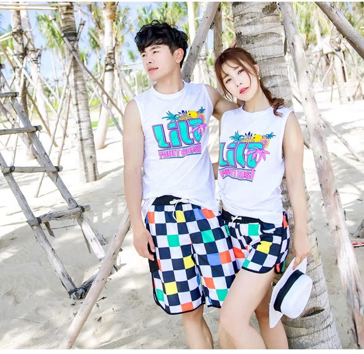 Jin Duo đi biển bên bờ biển quần short nhanh khô quần short nam và nữ kích thước lớn suối nước nóng quần short mùa hè - Quần bãi biển 	quần đi biển giá sỉ	