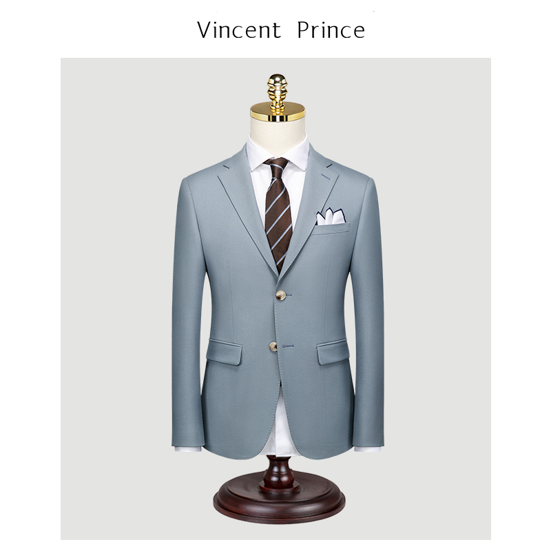 Men's Solid Color Blazer Groom Wedding Suit Business Formal Slim Fit Single-Breasted British Style Casual Small Suit