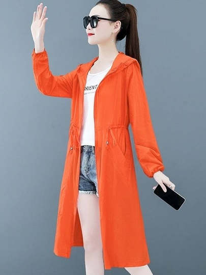 轻薄防晒衣女2025夏季新款韩版收腰超仙时尚中长款风衣防晒服