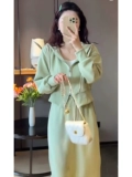 Весеннее платье, комплект, французский стиль, в стиле Шанель, изысканный стиль