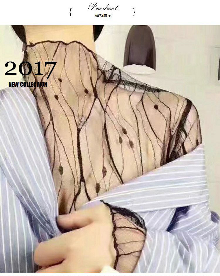 Mùa thu 2018 mới thời trang áo voan mới size lớn của phụ nữ hoang dã bên trong áo ren nhỏ lưới áo gạc áo công sở đẹp