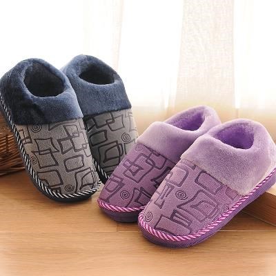Non-slip Cotton Slippers Women's Bag Heel Winter Home Indoor Couple Seniors Thick Bottom Non-slip Home Warm Cotton Shoes Male