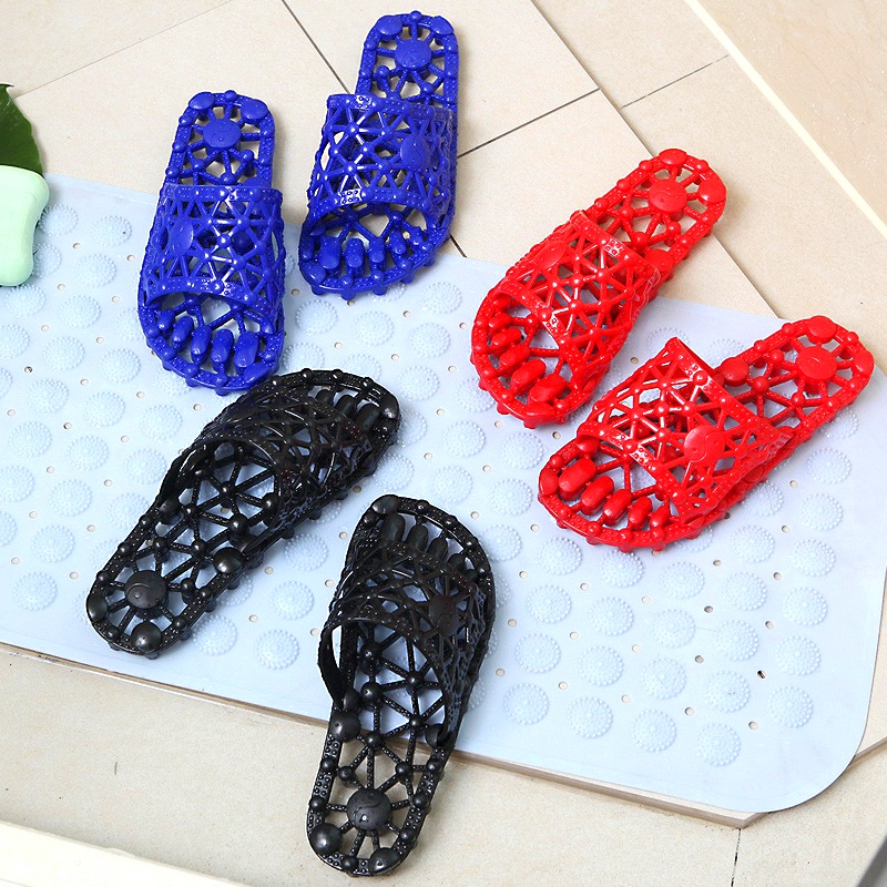 Massage Slippers Plantar Massage Shoes Hollowed-out Non-slip Male Bath Bathroom internal leakages Home cool slippers Shoe women Summer